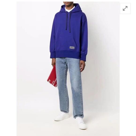 Valentino Purple Oversize Long Sleeve Hoodie Pocket VLTN - Picture 3 of 13